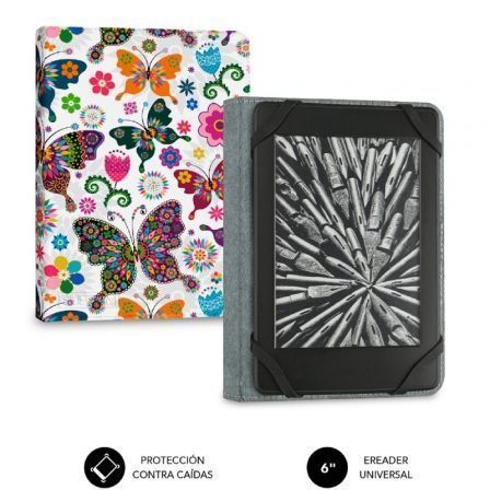 Subblim Clever Ebook Case 6 pulgadas Mariposas